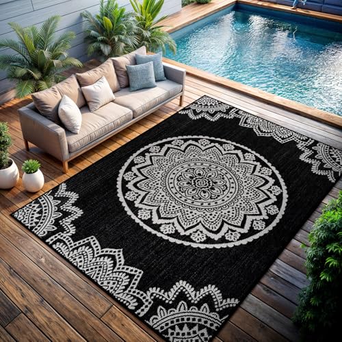 Outdoor Rug 9x12 Modern Large Area Rugs for Indoor and Outdoor Patios and Porches