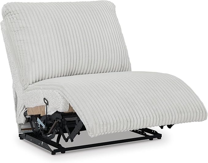Signature Design by Ashley Top Tier Casual Manual Left-Arm Facing 4-Piece Reclining Sectional with Chaise, Console, Storage, 2 Cup Holders and 4 Accent Pillows, Light Gray