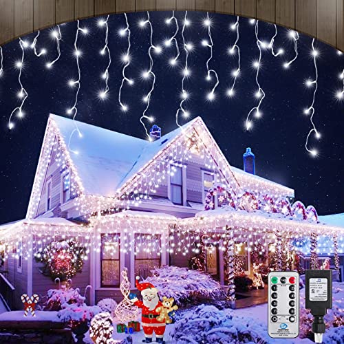 Icicle Christmas Lights Outdoor Decorations 1008 LED 98.4 FT 8 Modes LED Icicle String Light with 189 Drops