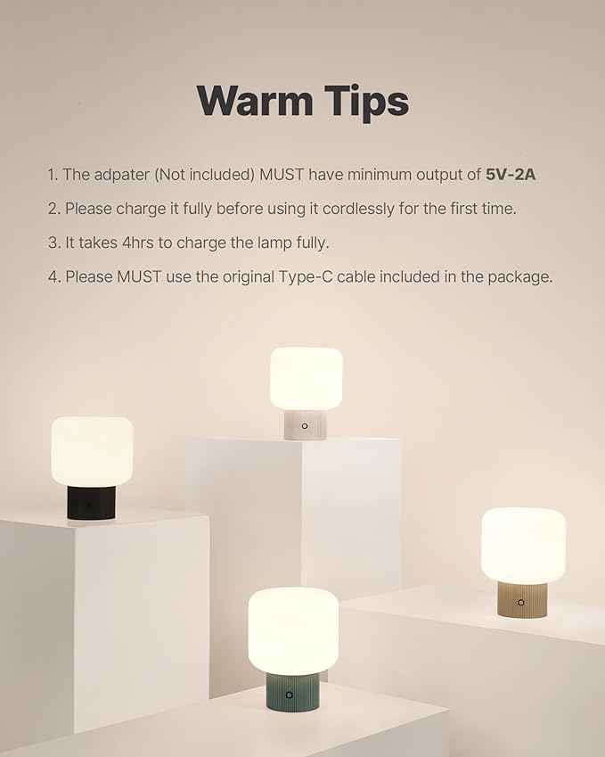 Halo Mushroom Lamp, 5W Cute Cordless Rechargeable Table Lamp with Glass Shade, 3 Color Temps LED Dimmable Ambient Lighting, Small Retro Touch Bedside Light for Bedroom Decor, Black