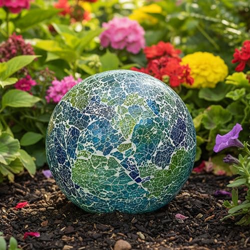 Sunnydaze 10" Mosaic Glass Gazing Ball for Garden (2 Count)