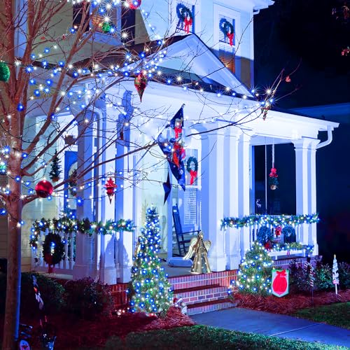 66ft 200 LED Blue and White Christmas Lights