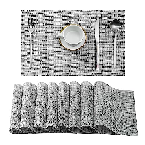 Linen Grey Placemats Set of 8 (8 Count)