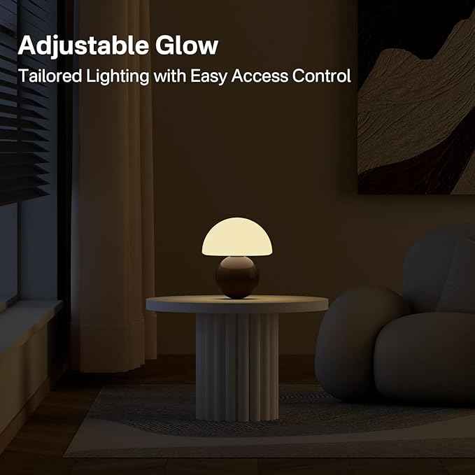 Mushroom Lamp Table Lamp for Bedroom,Desk Bedside Small Lamps for Living Room Night Stands,Mushroom Decor Cute Mini Modern Mid Century Lamps,Unique Aesthetic Home Living Room Decor(Coffee)