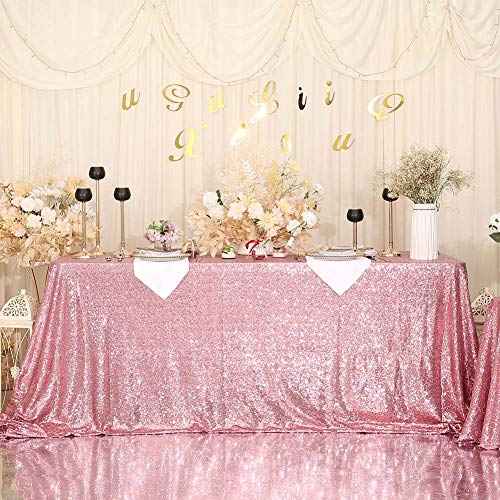 Sequin Tablecloth 60x102 Inch Fuchsia Pink for Wedding Party