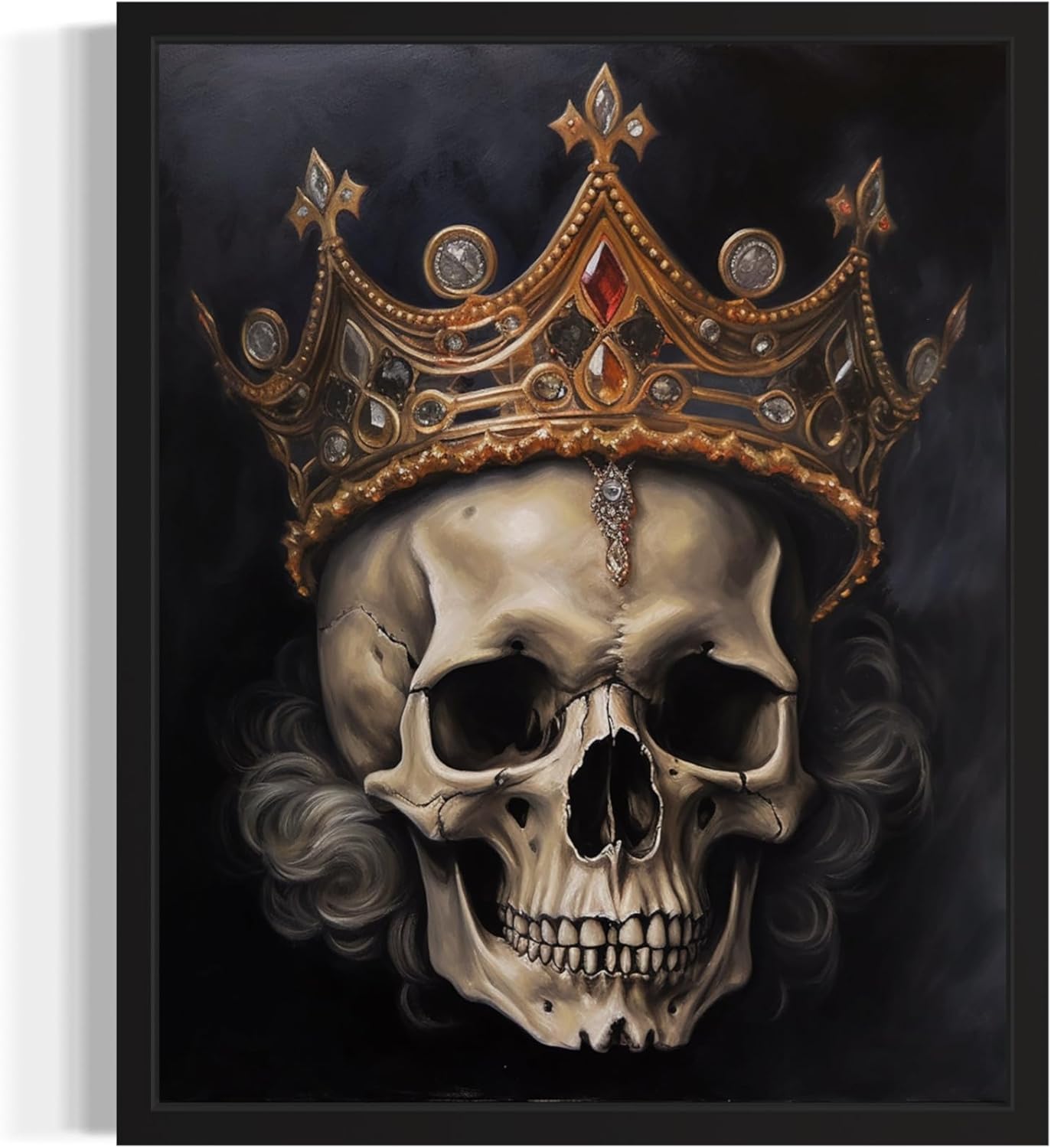 Skull Queen Poster Art Print, Halloween Scary Vintage Wall Art Academia Spooky Painting Decoration for Horror Prints, Gothic Posters Bedroom Decor 89 (Skull Queen, 16 x 20 inches, Unframed)