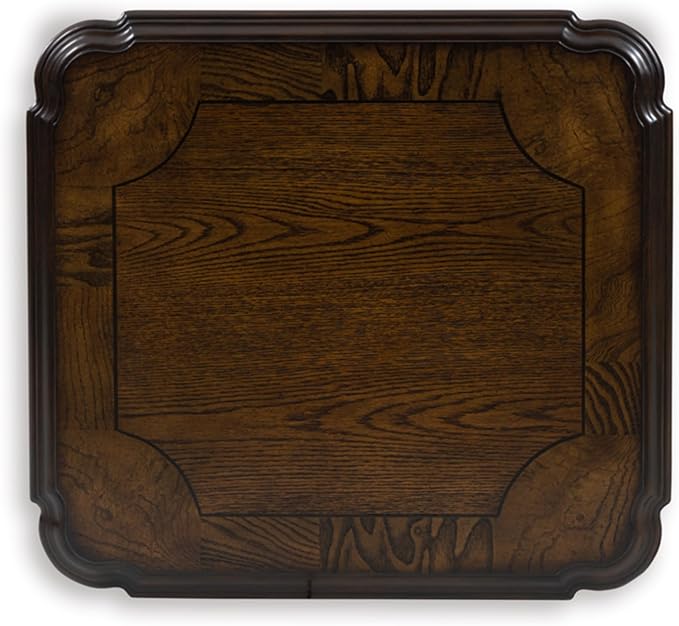 Signature Design by Ashley Maylee Classic End Table with Cabriole Legs, Dark Brown