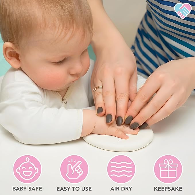 Casting Keepsakes Baby Handprint Ornament Making Kit (Includes Paint Set) Ornament Making Kit for Kids - Baby Hand and Footprint Clay