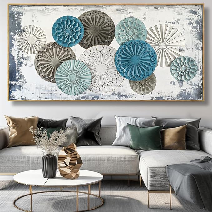 Wall Art Colorful Floral Rustic Wall Decor Canvas Painting Abstract Wall Art for Bedroom Living Room Dining Room Home Office Decor 30"x60" with Framed