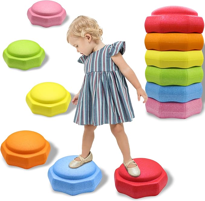 Stepping Stones for Kids – 6 pcs EPP Balance Sensory Kids Stepping Stones for Toddlers 1-3 for Indoor Outdoor Activity Promoting Toddler's Balance and Coordination Skills