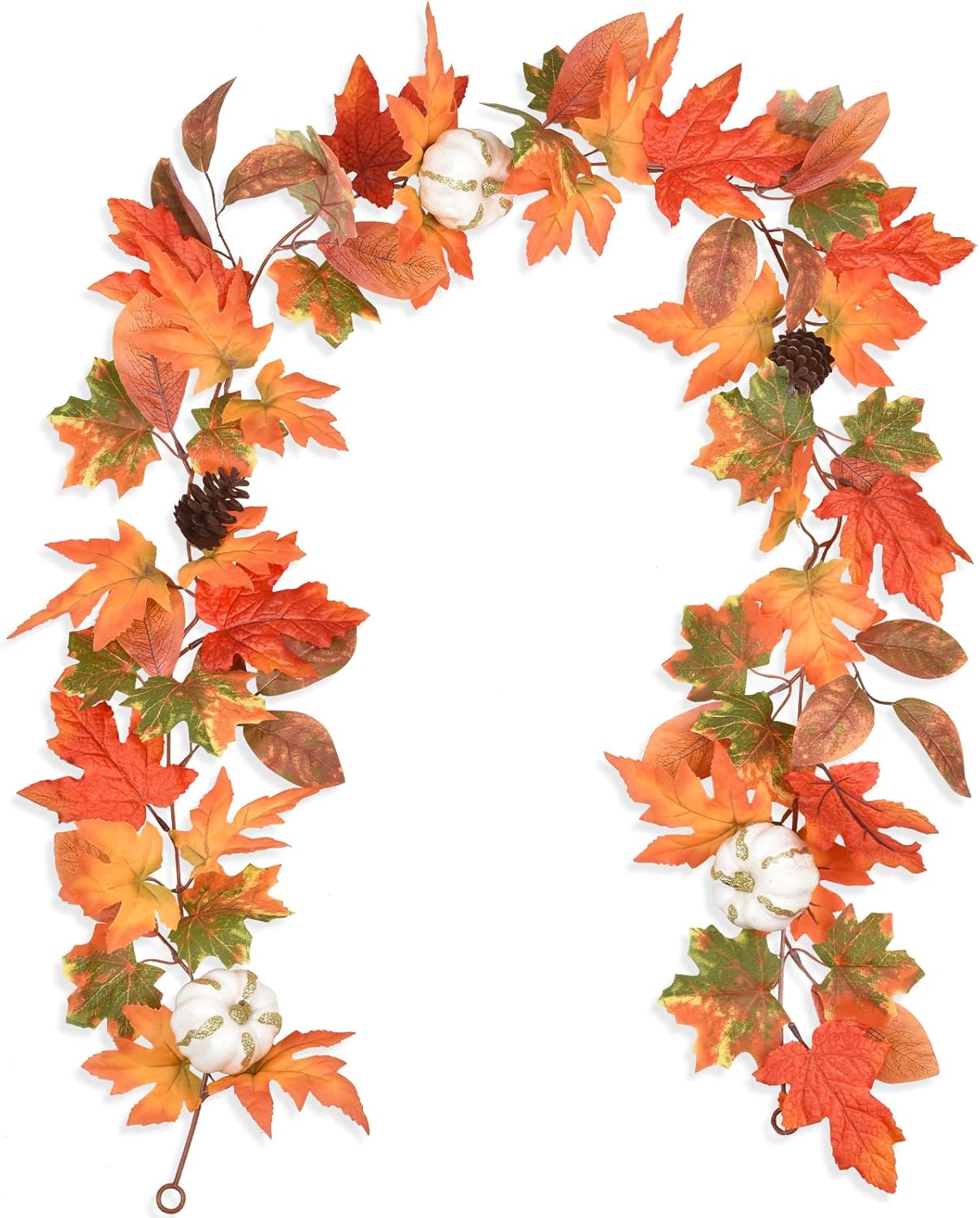 Lvydec Fall Maple Garland - 5.9ft/Piece Artificial Fall Foliage Garland Colorful Autumn Decor for Home Wedding Party