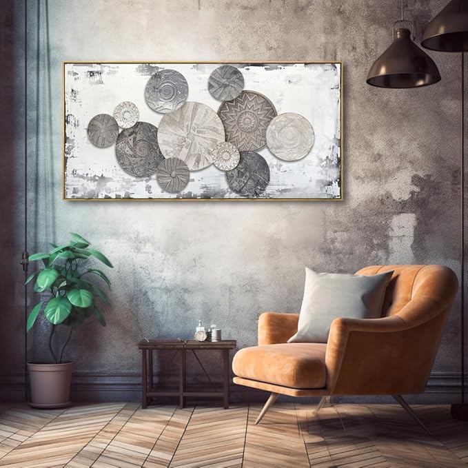Wall Art Floral Rustic Wall Decor Brown and Grey Canvas Painting Abstract Wall Art for Bedroom Living Room Dining Room Home Office Decor 30"x60" with Framed