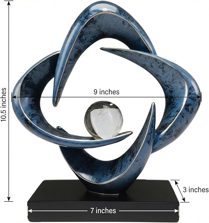 Modern Home Decor Abstract Decorative Sculpture Decorations for Living Room Dining Room Office, Resin Art Statues Coffee Table Bookshelf Decor Accents (Blue New)