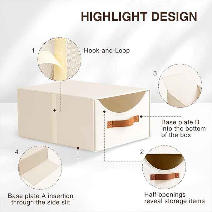 4 Pack Stackable Storage Drawers And Homsorout 4 Pack Collapsible Storage Bins with Drawers
