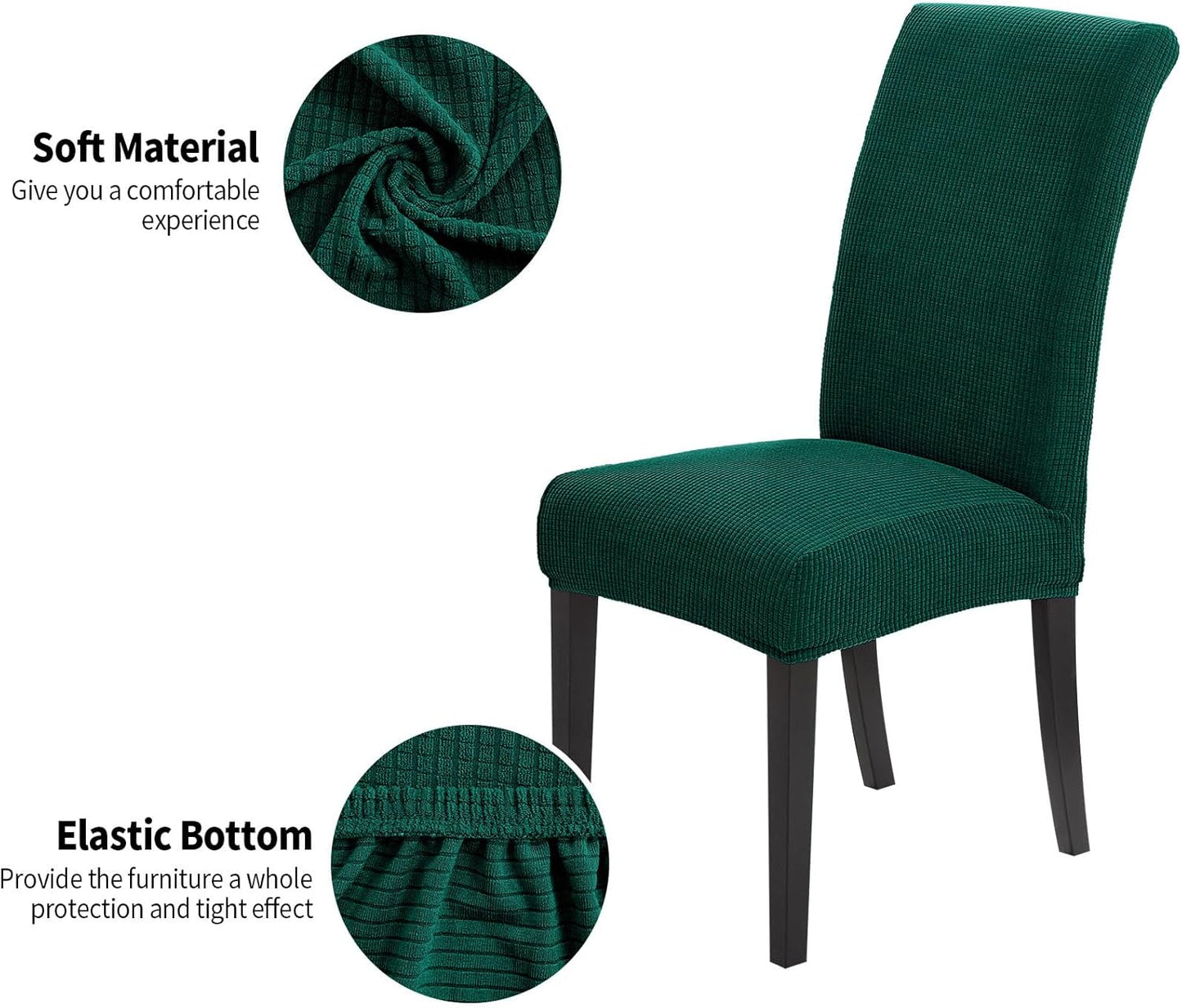 Joccun Chair Covers for Dining Room Set of 2, Dining Chair Slipcovers Stretch Dining Room Chair Covers Seat Protector,Washable Parsons Chair Cover for Home,Hotel,Banquet(Hunter,2 Pack)