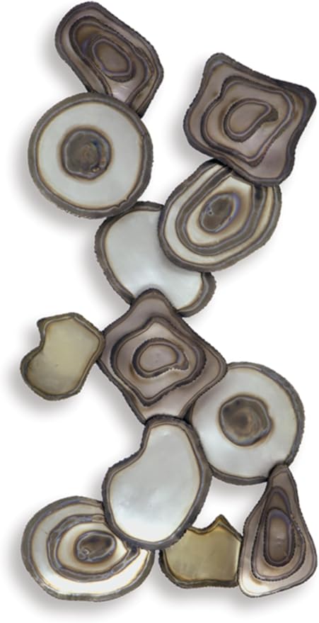 Signature Design by Ashley Worthman Contemporary Metal Abstract Wall Decor 40 x 20 Inches, Dark Brown & Light Gray
