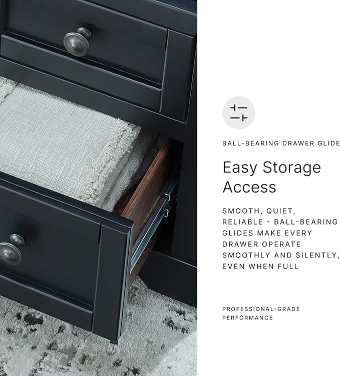 Signature Design by Ashley Wildenauer Lift Top Cocktail Table, Satin Finish Base, 2 Drawers, 2 Storage Bins, Hardwood Solids, 52" W x 28" D x 19" H, Light Brown & Black