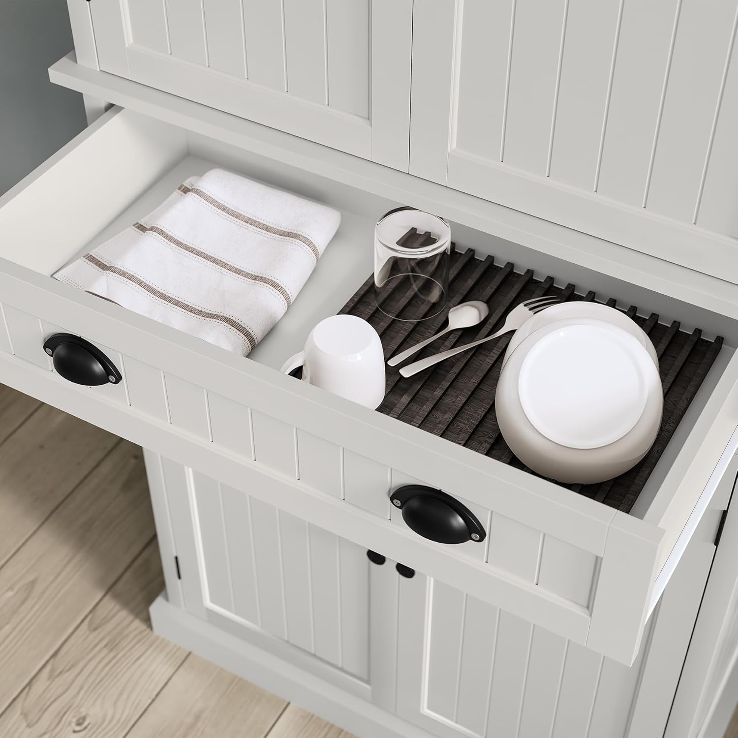 ARTPOWER 72" Tall Kitchen Pantry Storage Cabinet with Drawer and Adjustable Shelves, Pantry Cabinet for Kitchen, Bathroom or Hallway, White - Décor Diaries