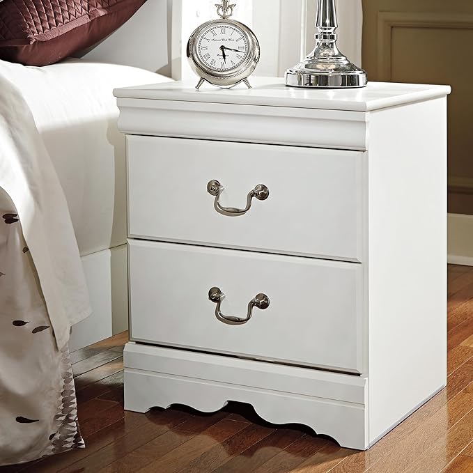 Signature Design by Ashley Anarasia Traditional Children's 2 Drawer Nightstand, 24.41" Tall, White