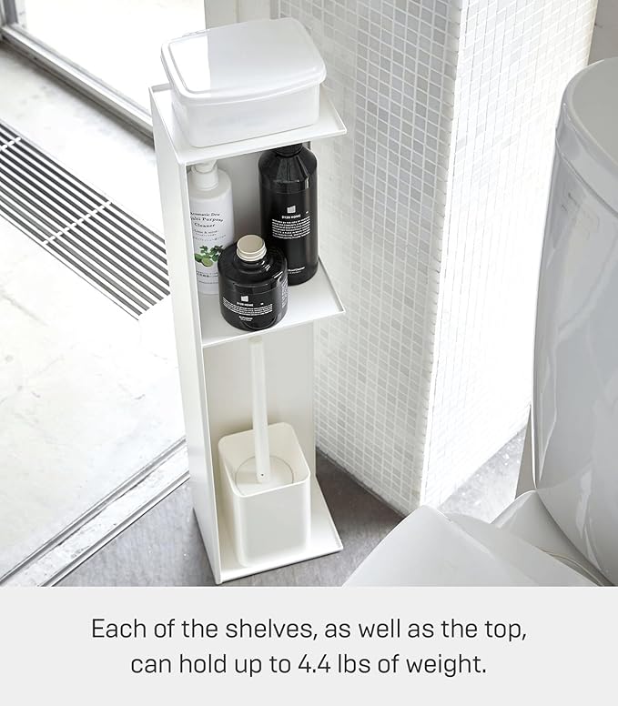 Yamazaki Home Tower Slim Bathroom Storage, Toilet Paper Stocker - Steel -