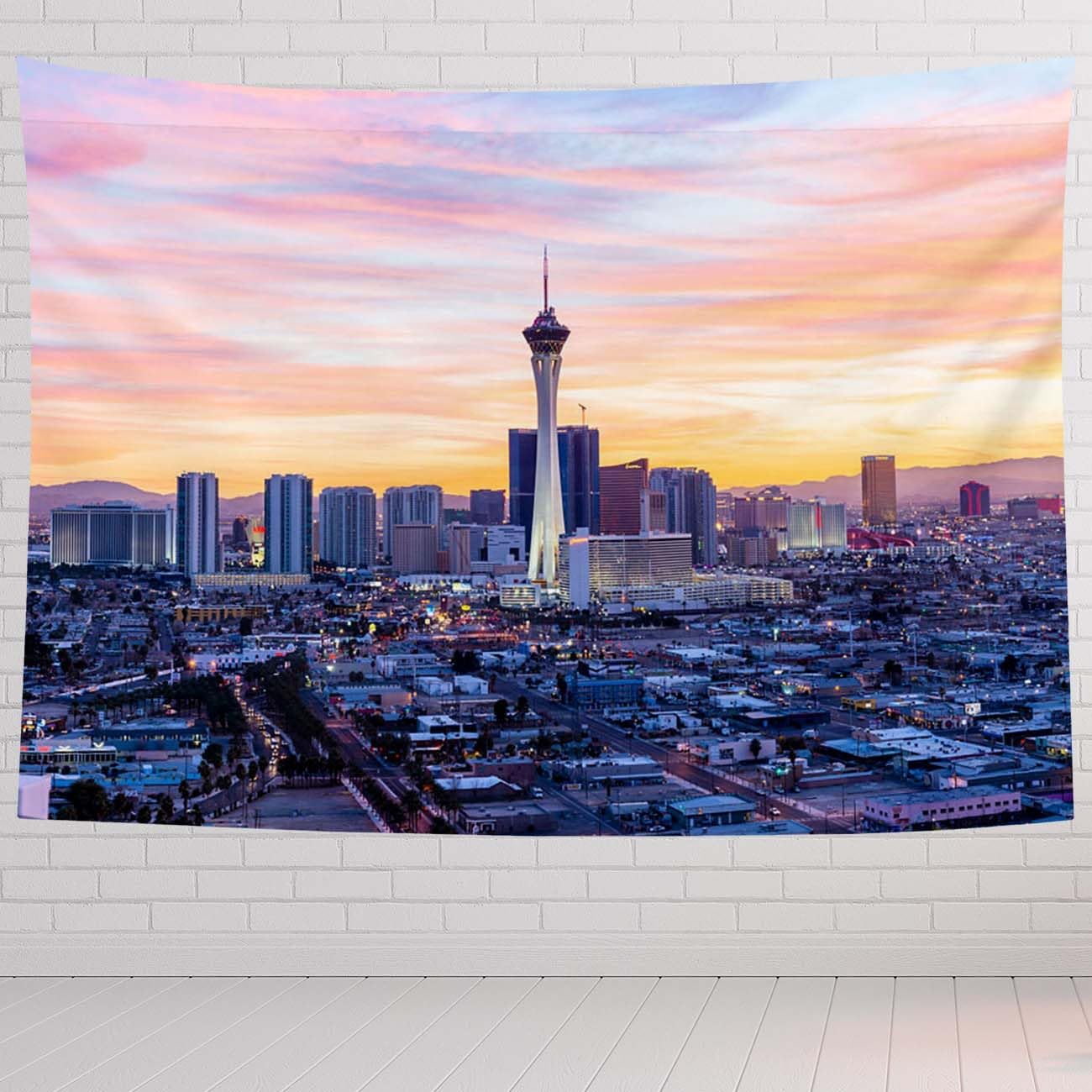 Las Vegas Tapestry For Bedroom Las Vegas City Skyline Tapestries Wall Hanging For Living Room Dorm Office 80×60 In
