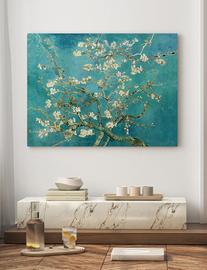 DECORARTS - Vincent Van Gogh Almond Blossom Tree Large Canvas Art Giclee Print Gallery Wrapped Wall Art For Living Room Decor 40x30, Made In USA