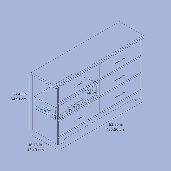 Storkcraft Brookside 6-Drawer Dresser (White) – GREENGUARD Gold Certified, White Dresser for Bedroom, Kids & Nursery Storage Chest, Safety Interlocking Drawers, Pre-Installed Tracks, Kids Chest