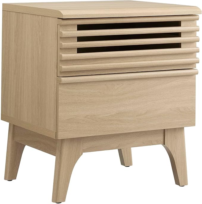 Modway Render Mid-Century Modern, Nightstand, Oak