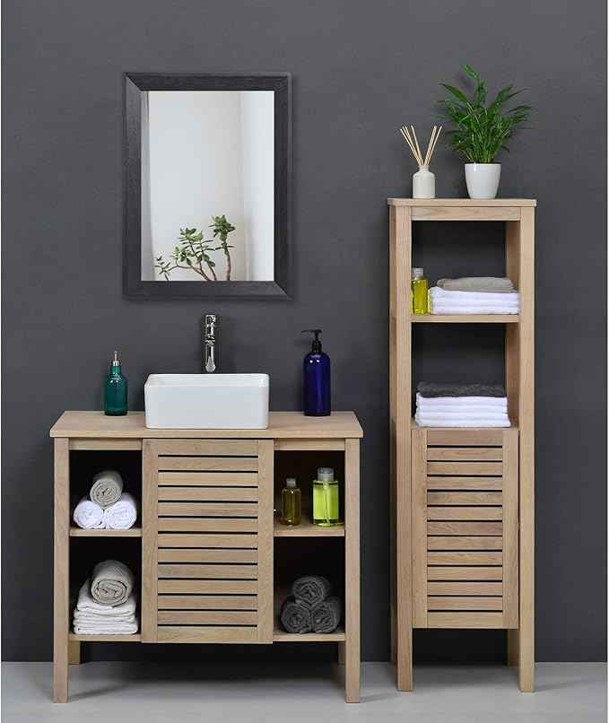 AAZZKANG Wall Mirror Black Rectangle Mirrors for Wall with Wood Framed Decorative for Bedroom Bathroom Living Room Farmhouse Entryway Hanging Small