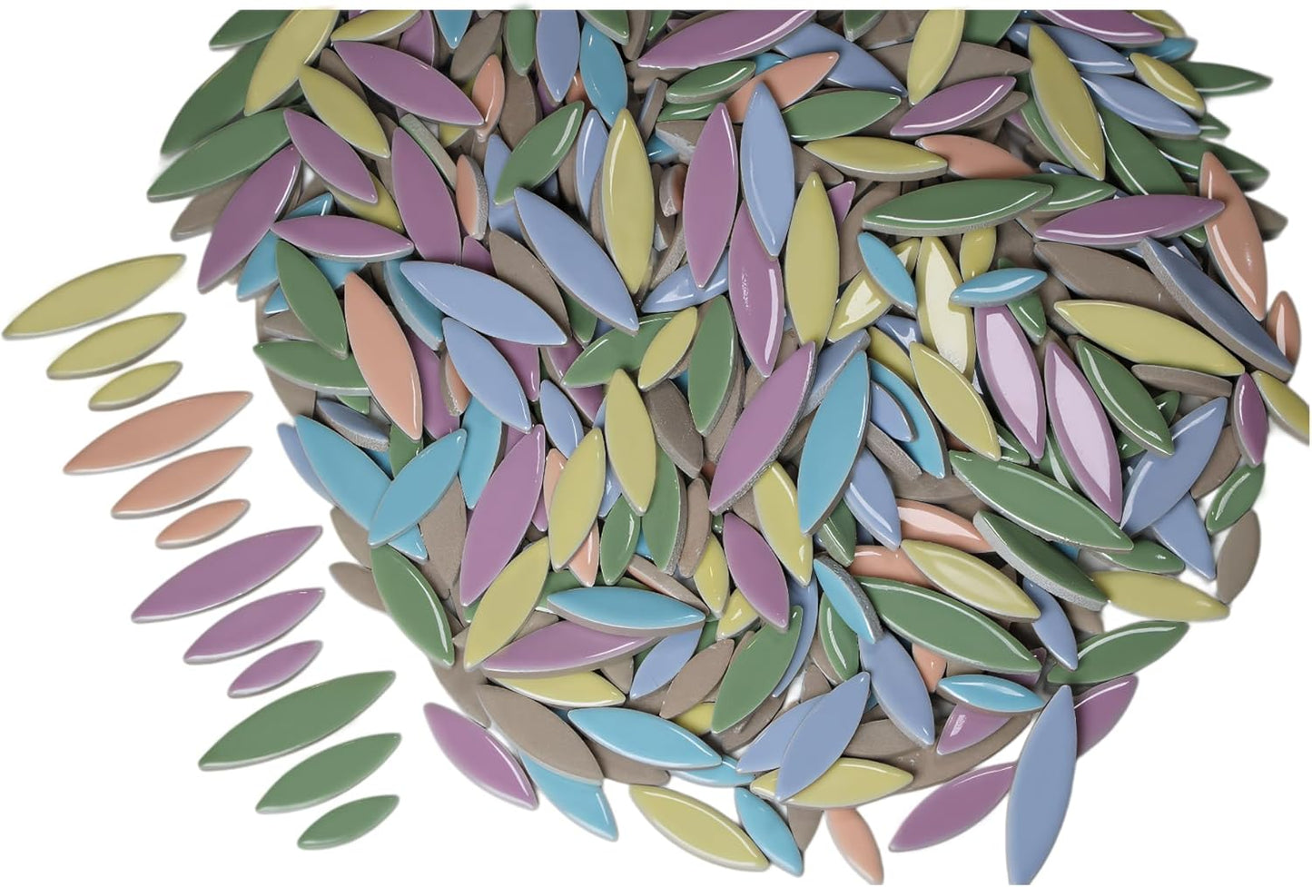 VerzTile Mosaic Tiles for Crafts - Petal Shaped Ceramic Tile Craft Hobbies & Art Projects 39 Color Options Endless Creativity DIY Design (Pastel Mix (6))