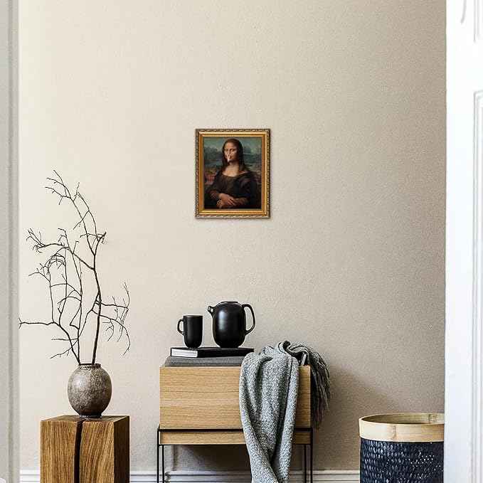 uniro Vintage Gold Framed Wall Art for Home Decor, Retro Funny Bathroom Wall Decor Canvas Artwork, Trendy Funky Wall Art Maximalist Decor, Funny Bathroom Signs for Bathroom, Living Room, Desktop decor - 8x10Inch