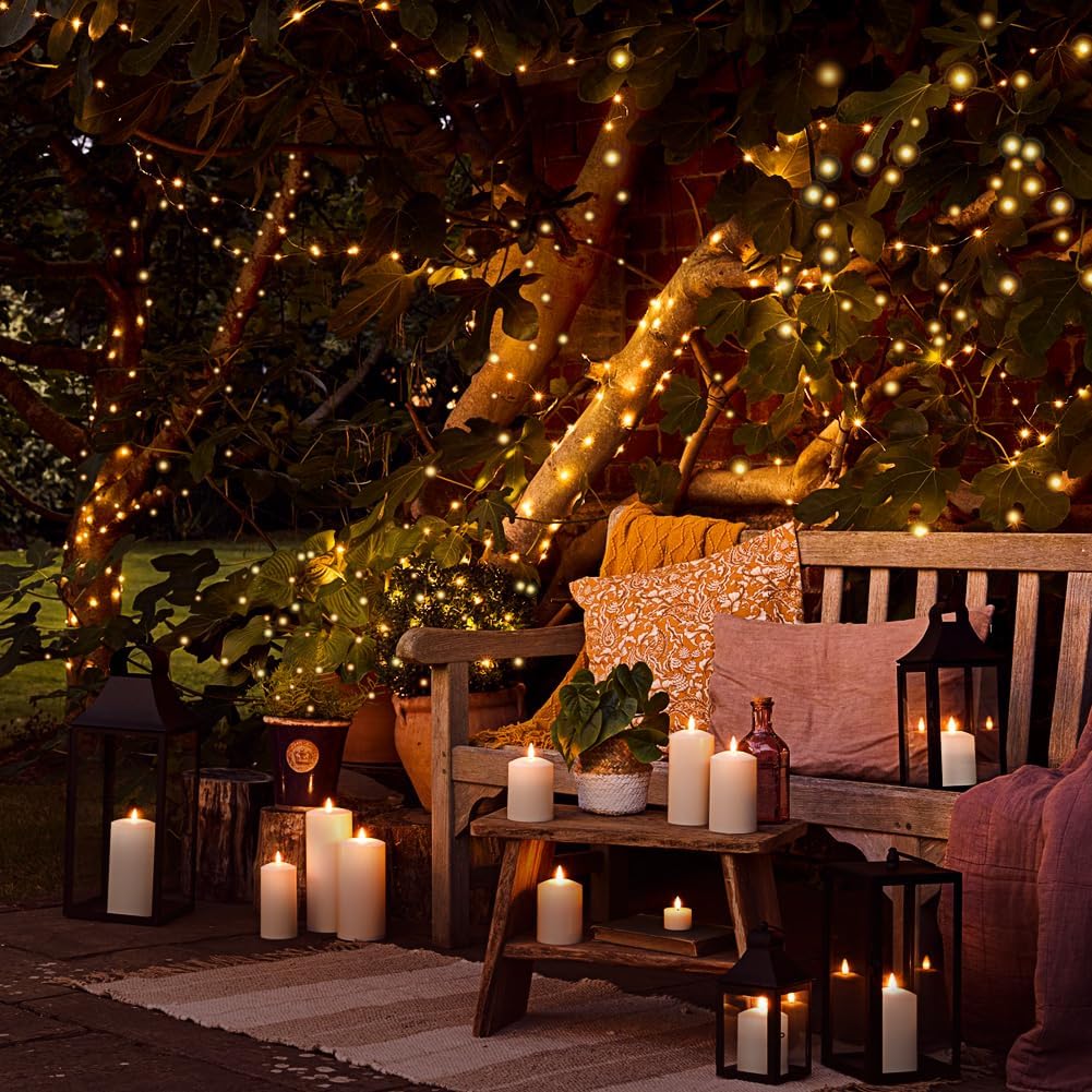 One Strand 170FT 500 LED String Lights Outdoor Indoor,Warm White Christmas Light Green Wire, Non Connectable Plug in Christmas Tree Lights for Big Space Home Decor