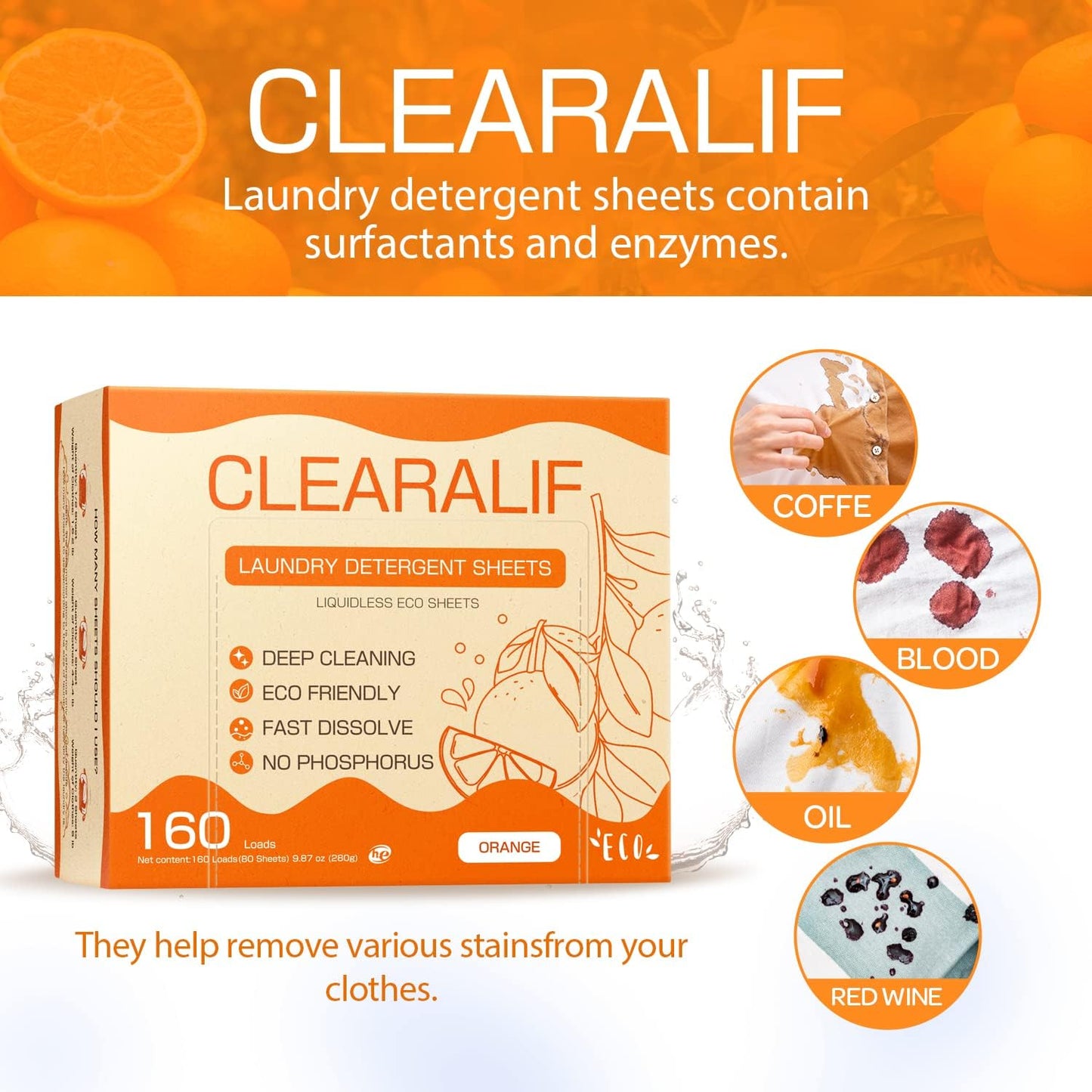 CLEARALIF Laundry Detergent Sheets (320 Loads), Orange,Great For Travel,Apartments, Dorms,CLEARALIF Laundry Detergent Strips Eco Friendly & Hypoallergenic (80 Count, Pack of 2) - Décor Diaries