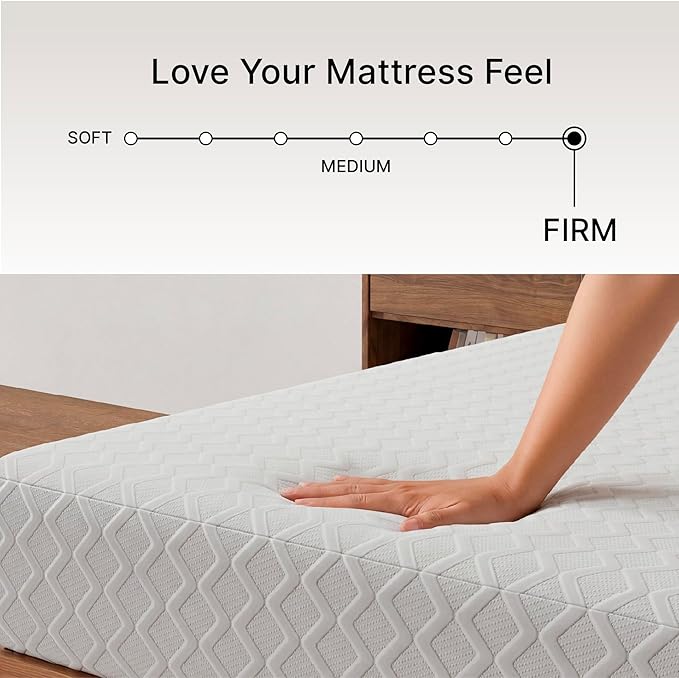 Signature Design by Ashley King Size Chime 10 Inch Medium Firm Memory Foam Mattress with Green Tea & Charcoal Gel for Pressure Relief, Fiberglass Free, Mattress In A Box