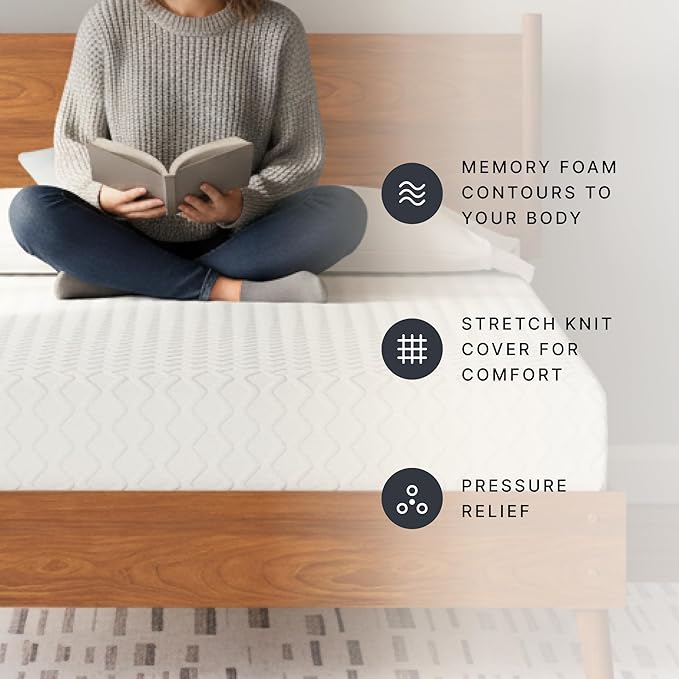 Signature Design by Ashley Chime Memory Foam 12" Twin Mattress with Thick Memory and Support Foam for Pressure Relief, Fiberglass Free, Mattress In A Box