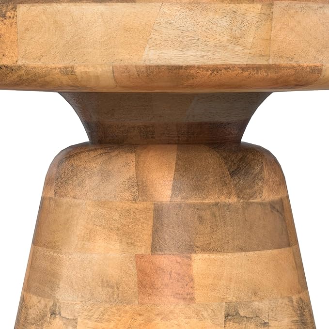 SIMPLIHOME Robbie Accent Table - 16 inch Wide Solid Mango Wood End Table in Natural, Boho Contemporary Rustic Side Table for Living Room or Bedroom with Multipurpose Function, Assembled