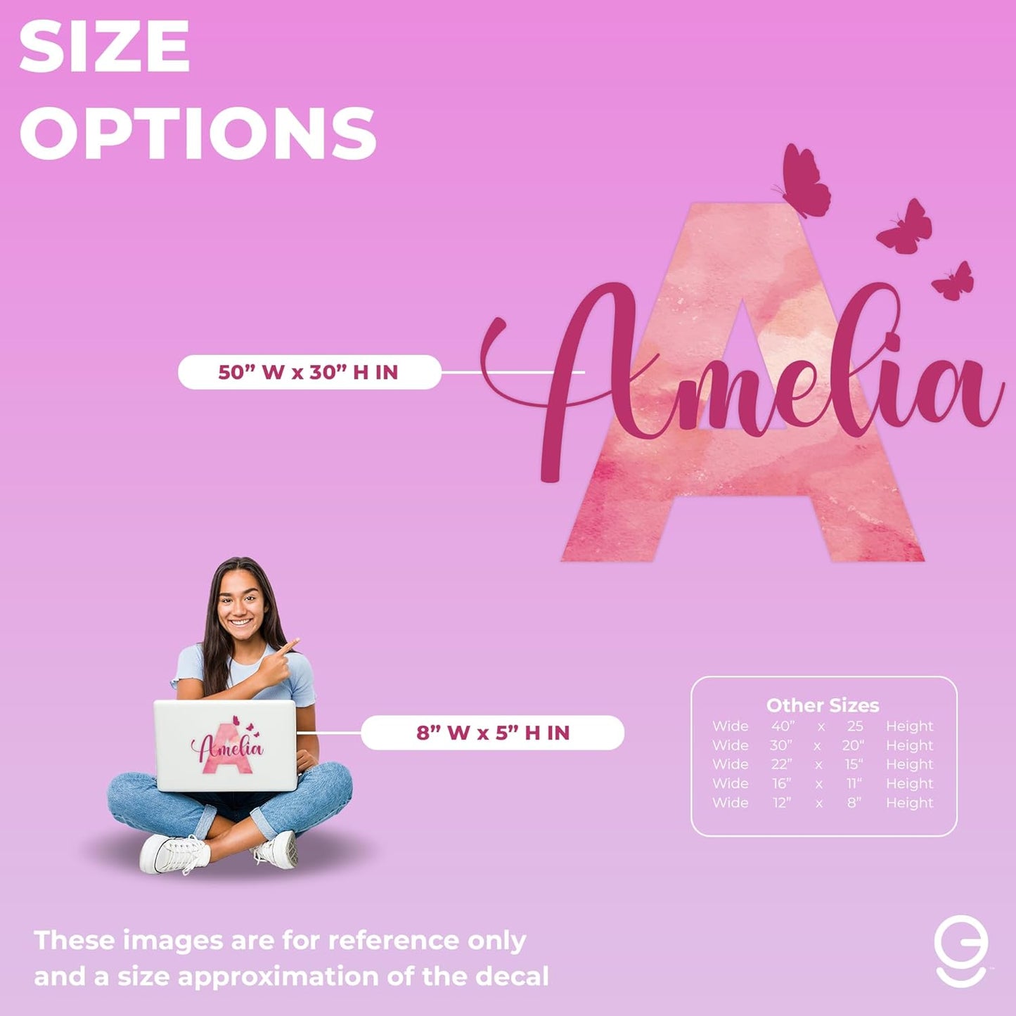 Custom Stickers Name Wall Decor I Personalized Name Sign for Room Decor | Multiple Custom Name & Initial I Decal for Baby Girl Nursery Decor I Nursery Wall Decal for Baby (C. Pink Sky)