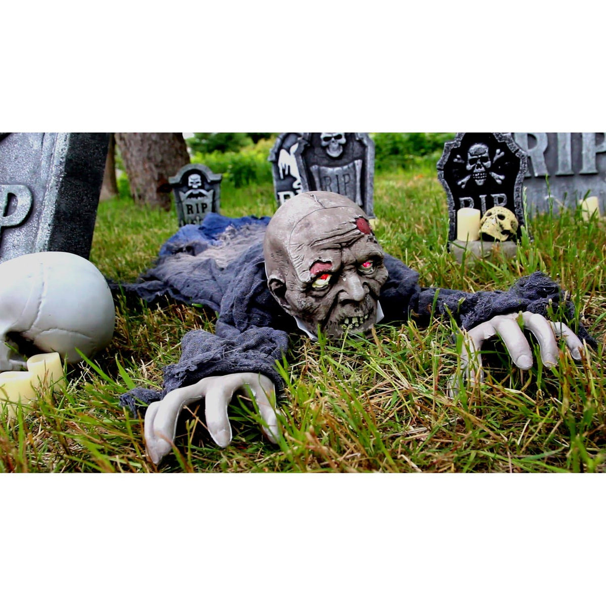 55" Crawling Zombie Halloween Animatronic (55" Crawling Zombie)