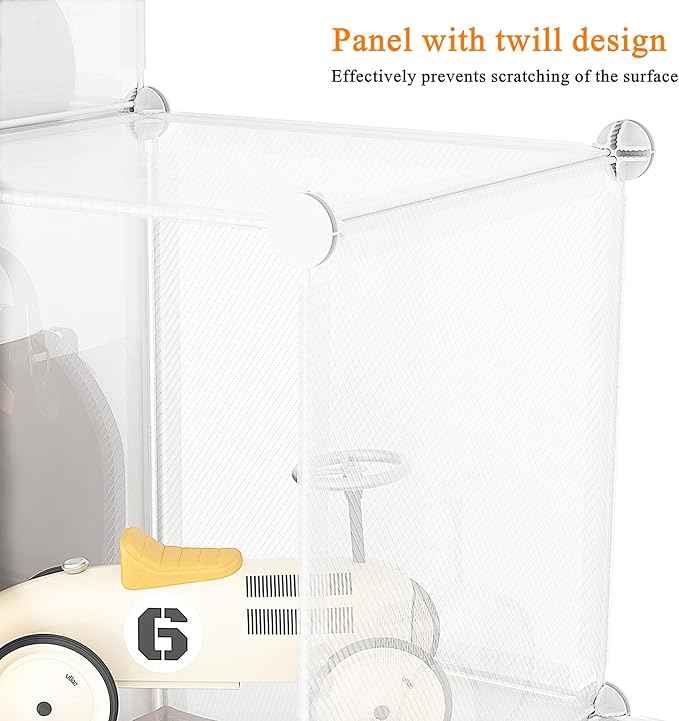 AWTATOS Cube Storage Organizer, 16 Cube Closet Organizers and Storage Shelves, DIY Stackable Bookshelf for Bedroom, Home, Translucent Twill