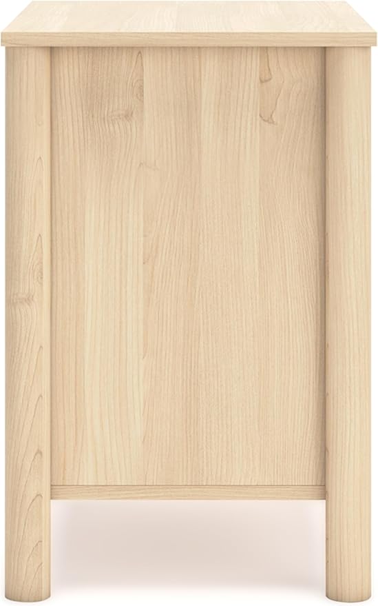 Signature Design by Ashley Cabinella Casual 2-Drawer Nightstand with Round Post Legs, 24.37" Tall, Light Brown