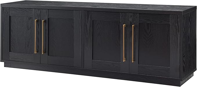 Henn&Hart Tillman Rectangular TV Stand for TV's up to 80" in Black Grain | Rectangular, for TV's, in Black Grain