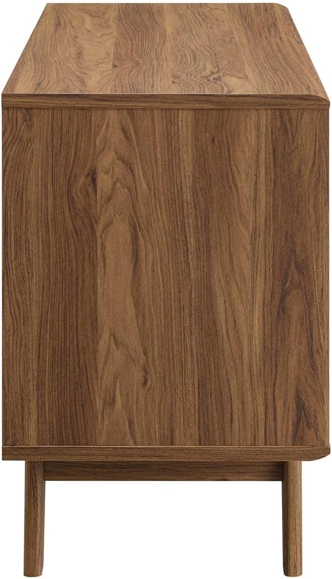 Modway Render Mid-Century Modern Vinyl Record Storage Display Cabinet, 37 Inch, Walnut