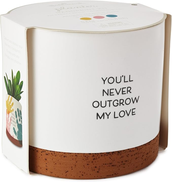 Hallmark Planter Handprint Kit (Never Outgrow My Love) Gift for Mom, Dad, Grandparent for Mother's Day, Father's Day
