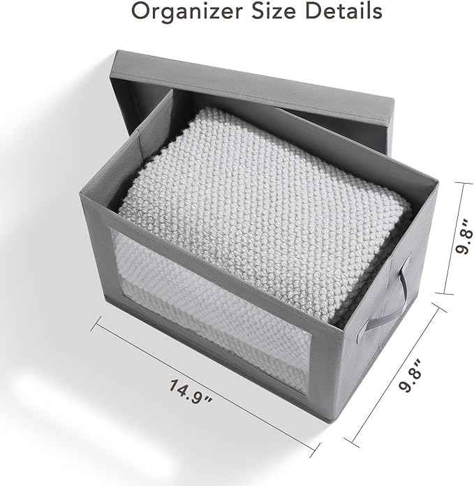 4 Pack Storage Bins with Lids 6 Pack Trapezoid Storage Bins, Organize Bins for Home