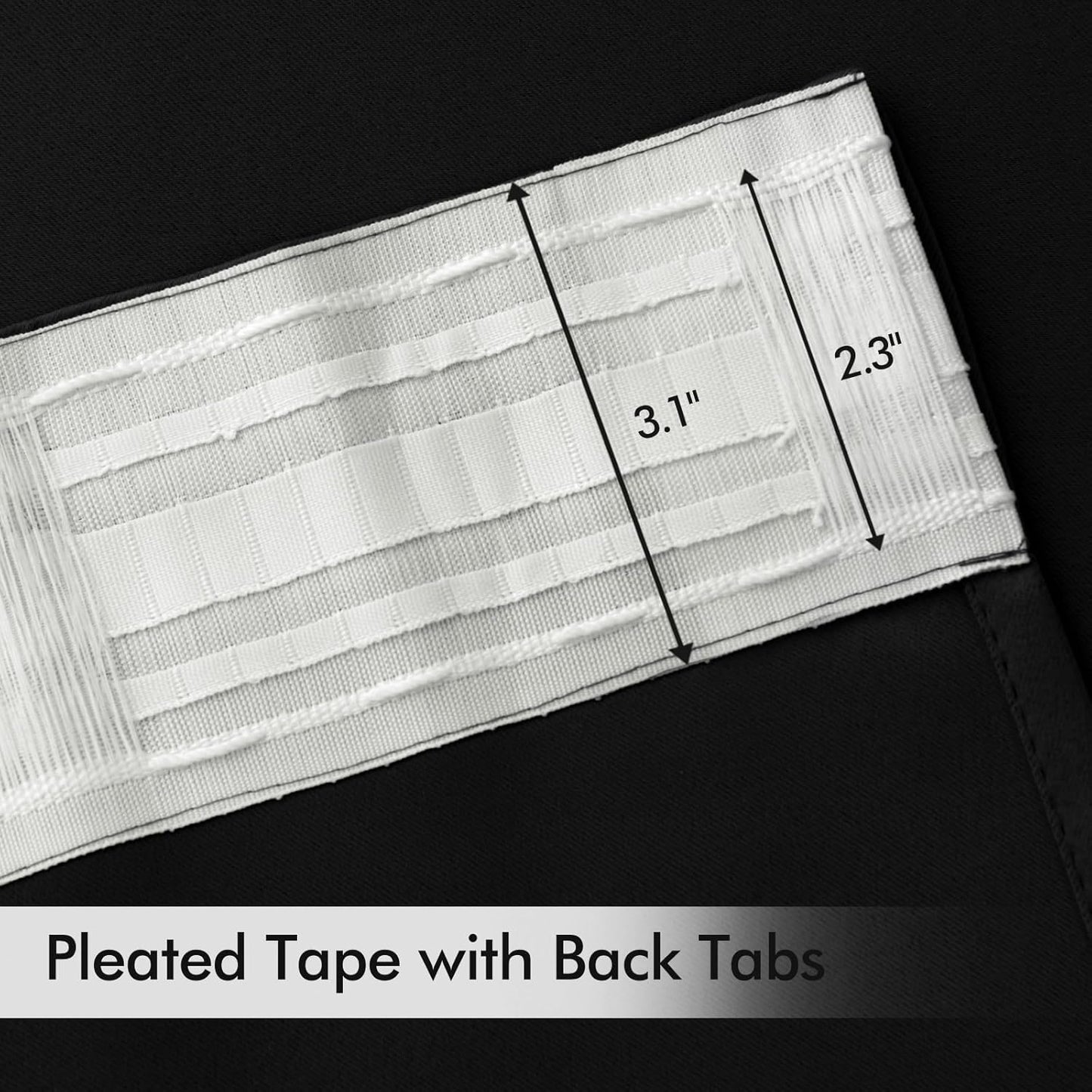 MIULEE Back Tab Blackout Curtains 90 Inch Long 2 Panels Set for Living Room Bedroom Privacy, Halloween Black Rod Pocket/Pinch Pleated Thermal Insulated Room Darkening Light Blocking Curtains/Drapes