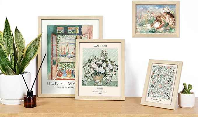 16 PCS Framed Sage Green Wall Art Decor, Matisse Wall Prints for Bedroom, Gallery Wall Frame Set, Abstract Posters for Living Room Aesthetic, Collage Kit Pictures, Boho Dorm Home Decor