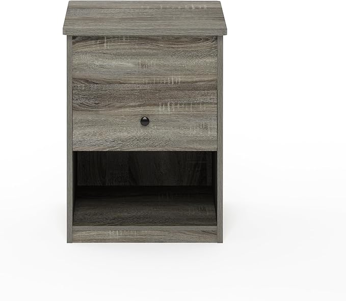 Furinno Jensen Lift Top Nightstand, French Oak Grey