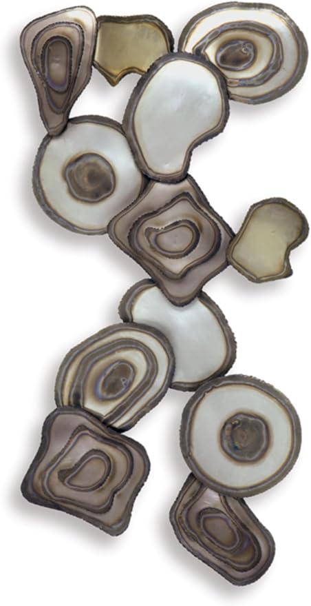 Signature Design by Ashley Worthman Contemporary Metal Abstract Wall Decor 40 x 20 Inches, Dark Brown & Light Gray