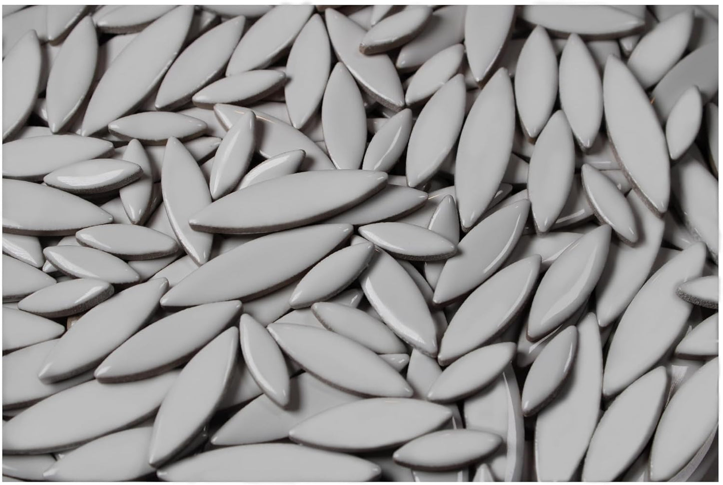 VerzTile Mosaic Tiles for Crafts - Petal Shaped Ceramic Tile Craft Hobbies & Art Projects 39 Color Options Endless Creativity DIY Design (White)