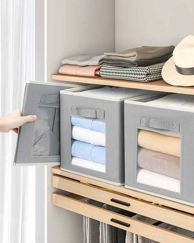 6 Packs Closet Organizers Bins 6 Pack Large Trapezoid Collapsible Storage Bins
